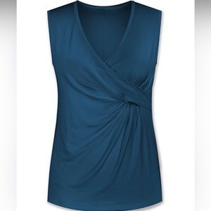 NWOT Udear Women’s Cobalt Blue Side-Gathered Sleeveless Top XL